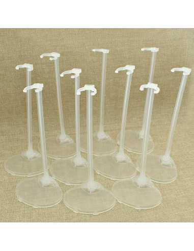 10 Soportes Transparentes para Muñecas Qlychee Ajustables