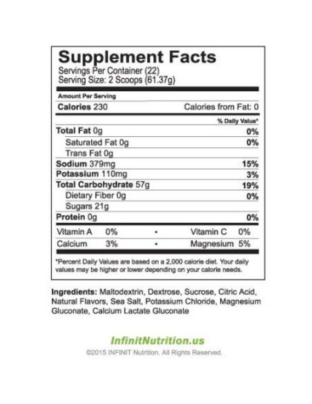 Bebida Isotónica Natural Infinit Nutrition 0.95L - Alta Intensidad