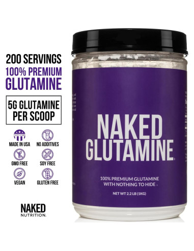L-Glutamina Pura Naked Nutrition 1000g Vegana Sin Aditivos