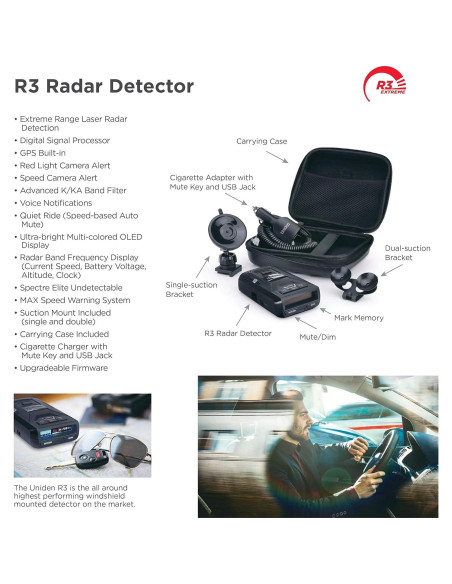 Detector de Radar Uniden R3 con GPS y Alertas de Voz