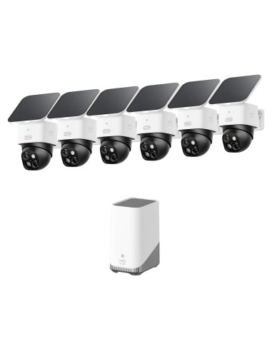 Cámara de Seguridad Eufy SoloCam S340, Kit de 6 Cámaras Solares 3K