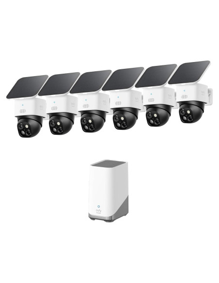 Cámara de Seguridad Eufy SoloCam S340, Kit de 6 Cámaras Solares 3K