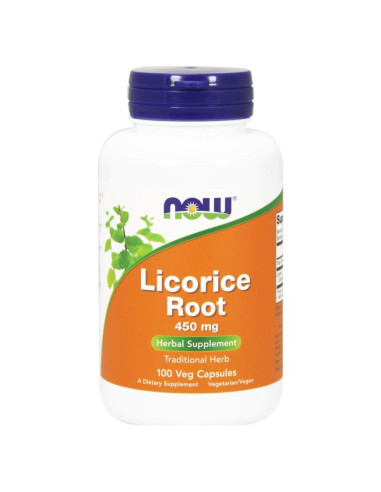 Raíz de Regaliz 450mg NOW Foods 100 Cápsulas