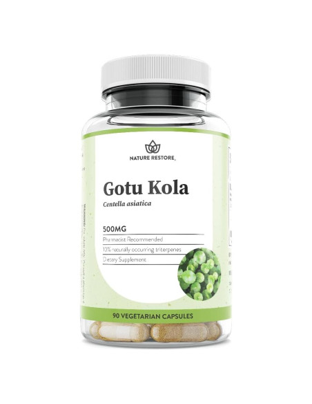 Suplemento Gotu Kola Nature Restore 90 Cápsulas 500mg Vegano