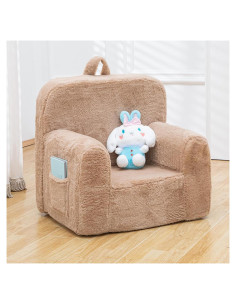 Sillón Infantil SUFUS de Peluche Acogedor Camello 63.5 cm