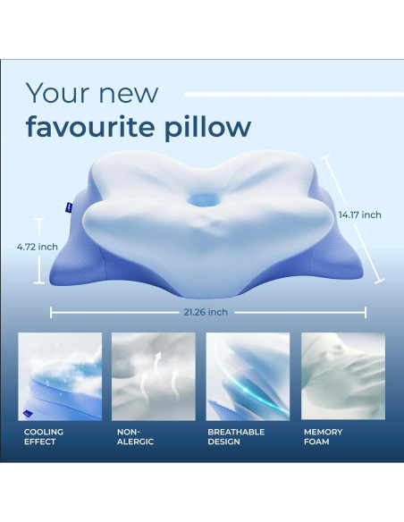 Almohada Cervical Ergonómica Derila Ergo 54x36 cm Espuma Viscoelástica