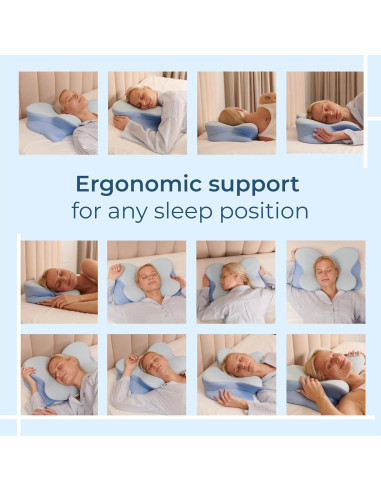 Almohada Cervical Ergonómica Derila Ergo 54x36 cm Espuma Viscoelástica