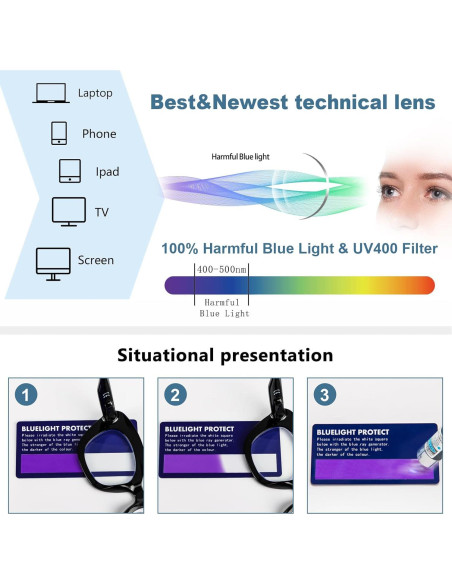 Gafas de Lectura DXYXYO 3 Paquetes Ojo de Gato con Luz Azul Gafas de Lectura DXYXYO 3 Paquetes Ojo de Gato con Luz Azul