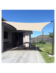 Vela Sombra Rectangular SUNNY GUARD 2.13m x 3.96m Crema Mantequilla