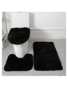 Conjunto de Alfombrillas de Baño Eanpet Negras 3 Piezas