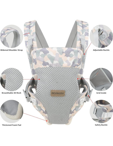 Fular Ergonómico para Bebés Camuflaje 3-20kg Algodón