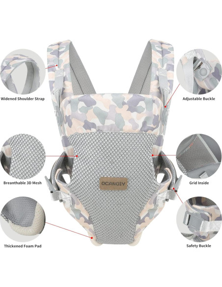 Fular Ergonómico para Bebés Camuflaje 3-20kg Algodón