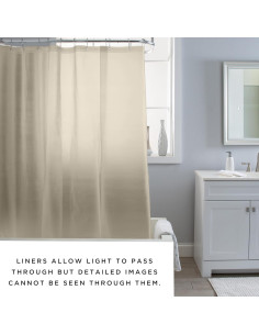 Cortina de Ducha PVC Bath Bliss 178x183cm Beige con Ojetes 2