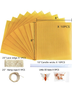 Kit de Fabricación de Velas de Cera de Abeja Lacaser 10pcs 2