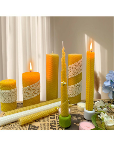 Kit de Fabricación de Velas de Cera de Abeja Lacaser 10pcs