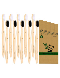 Set de 10 Cepillos de Dientes de Bambú Eco Amigables - Bosque Virgen
