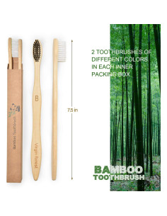 Set de 10 Cepillos de Dientes de Bambú Eco Amigables - Bosque Virgen 2