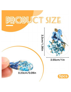 5 Piezas Púas de Guitarra Florales de Resina Coloridas 2