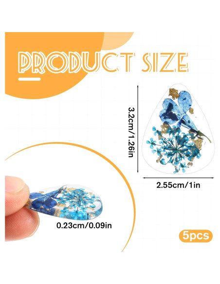 5 Piezas Púas de Guitarra Florales de Resina Coloridas