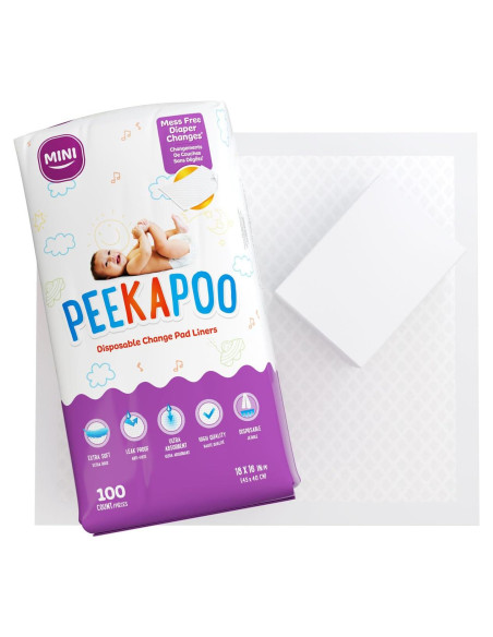 Almohadillas Desechables Peekapoo Mini 100 Unidades 45.72x40.64cm