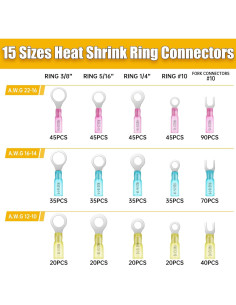 Kit de Conectores Eléctricos 600PCS DTLDZSC AWG 22-10 2