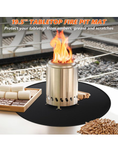 Alfombrilla Ignífuga Huchiz 49.5 cm para Fogata y Grill 2