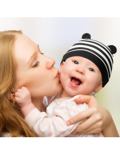 Geyoga 6 Sombreros para Bebé 0-3 Meses Oso Multicolor 2