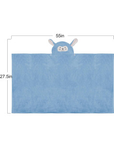 Toalla de Baño con Capucha ROMASA para Bebés Azul 69.85x139.7cm 2