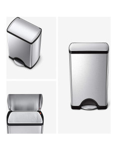 Cubo de Basura Rectangular 38L simplehuman Acero Inoxidable 2