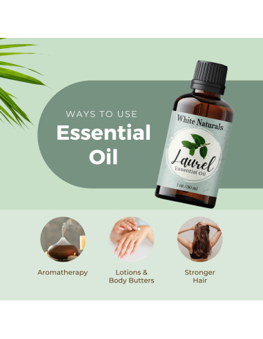Aceite Esencial de Laurel Orgánico White Naturals 29.57 ml