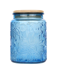 Tarro de Vidrio Vintage CUSTDE 700ml con Tapa de Bambú Hermético