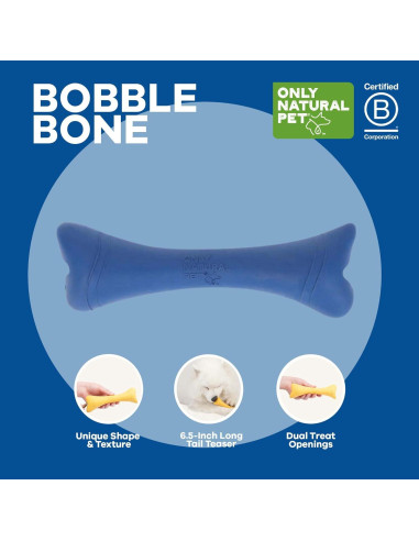 Hueso Bobble Solo Natural Mascota - Juguete Interactivo Azul