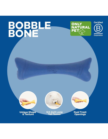 Hueso Bobble Solo Natural Mascota - Juguete Interactivo Azul
