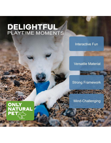 Hueso Bobble Solo Natural Mascota - Juguete Interactivo Azul