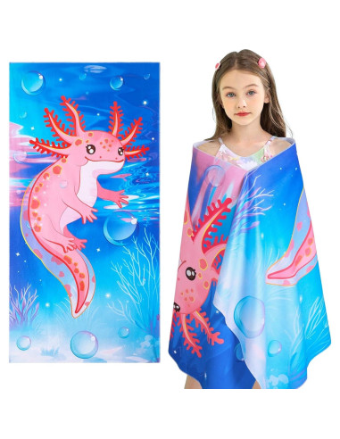 Toalla de Playa WERNNSAI Axolote 76.2x152.4 cm Ultra Absorbente