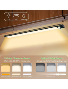 Luces LED Bajo Gabinete WOLDFY con Sensor de Movimiento 2 Paquete 2