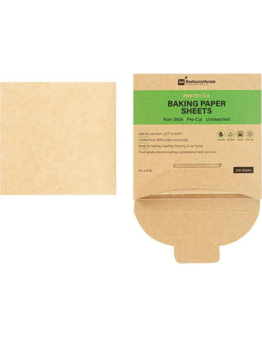 Hojas de papel pergamino Restaurantware 4x4" 1000 unidades