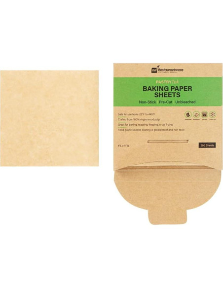 Hojas de papel pergamino Restaurantware 4x4" 1000 unidades