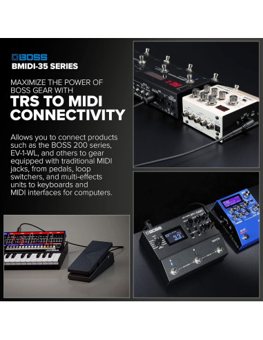 Cable MIDI BOSS BMIDI-1-35 30 cm TRS 3.5 mm a DIN 5 pines