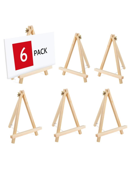 6 Caballetes de Madera HXSEMAYIG 23 cm Plegables para Pintura