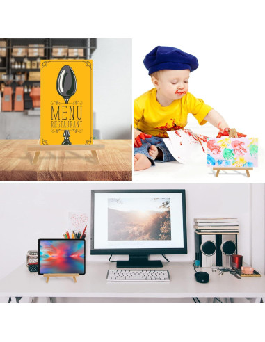 6 Caballetes de Madera HXSEMAYIG 23 cm Plegables para Pintura