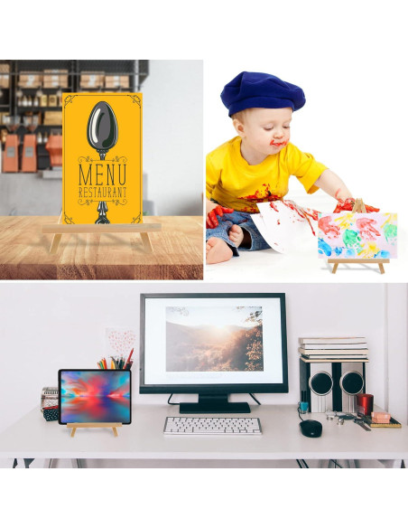 6 Caballetes de Madera HXSEMAYIG 23 cm Plegables para Pintura