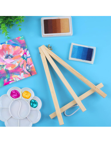 6 Caballetes de Madera HXSEMAYIG 23 cm Plegables para Pintura