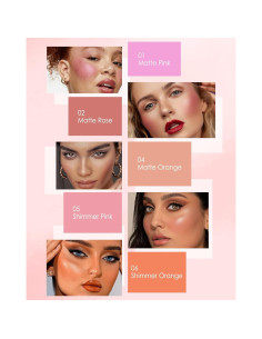 Paleta de Rubor Gradual Rosa con Brillo y Brocha - 4g 2