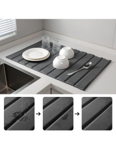 Alfombrilla de Secado de Piedra Diatomácea MORANDI 63x40cm Gris 2