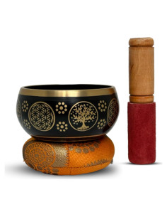 Cuenco Cantor Tibetano Nature's Own 8.9 cm Negro Hecho a Mano