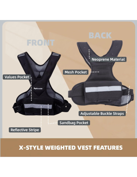 Chaleco con peso ajustable Stepfowarder 1.8-4.5kg para entrenamiento
