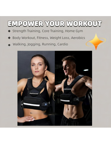 Chaleco con peso ajustable Stepfowarder 1.8-4.5kg para entrenamiento