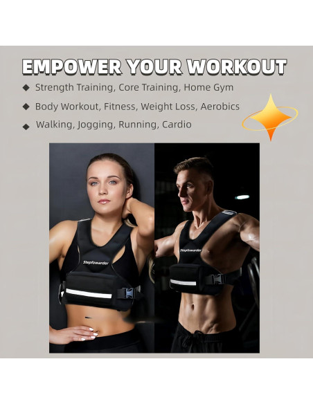 Chaleco con peso ajustable Stepfowarder 1.8-4.5kg para entrenamiento