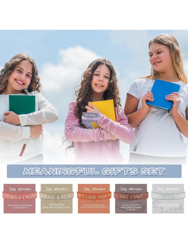 50 Pulseras Motivacionales de Silicona Remuuly con Tarjetas